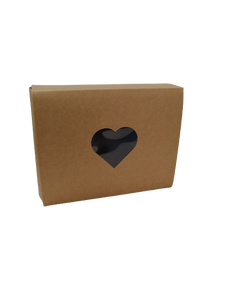 CAJA DE REGALO CON VISOR DE CORAZON - TAPA DESLIZABLE - 1 UNID.