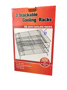 3 STACKABLE COOLING RACKS - 16x10 PULGADAS - 1 UNID.