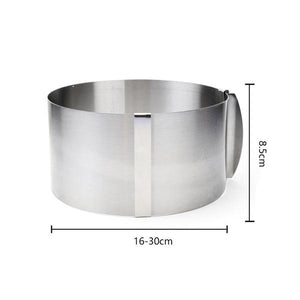 MOLDE DE PASTEL AJUSTABLE DE 6 A 12 PULGADAS - ACERO INOXIDABLE - 1 UNID.