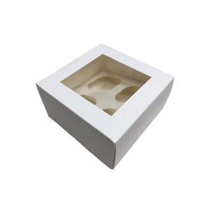 CAJA BLANCA DE CUPCAKE CON VISOR 7x7x4