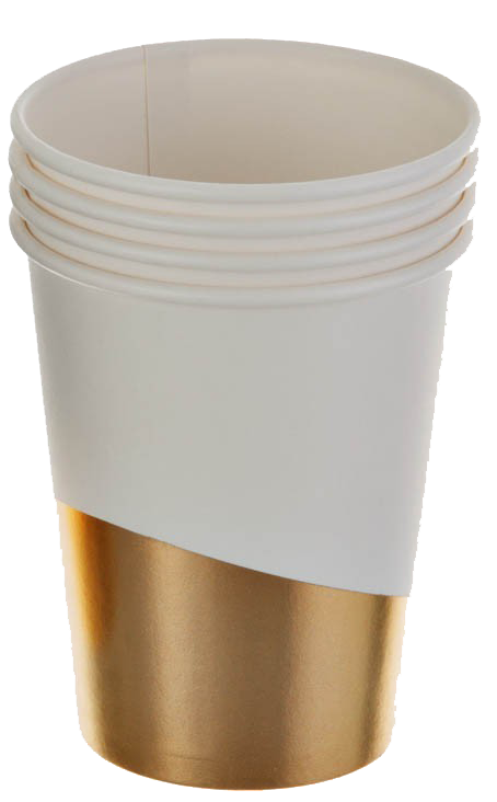 HALLMARK DORADO & SALMON VASOS DE PAPEL  - 9 ONZAS - 8 UNID.